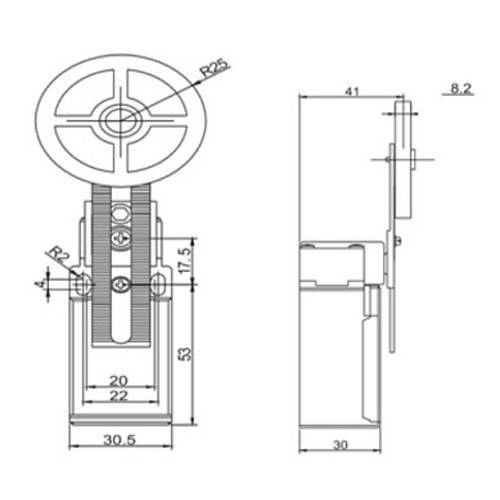 Gwest GLS-191R Ayarlanabilir Kauuk Makaral Resetli Limit Switch