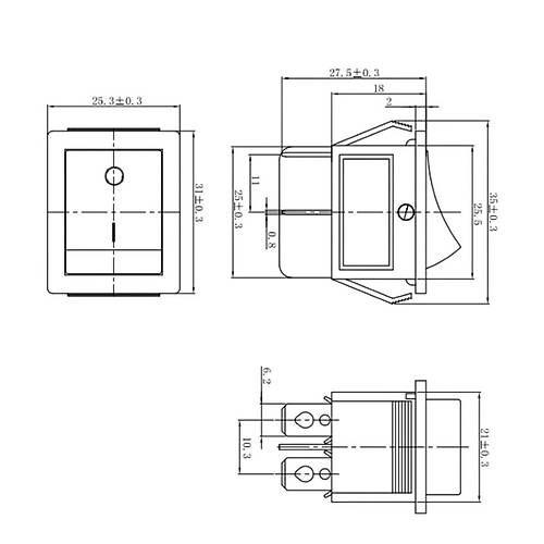 IC-104 Geni Ikl Anahtar On Off Switch 4P Yeil