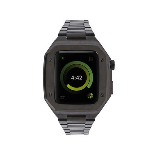 Newface Apple Watch 44mm Metal Petek Kasal Kordon - Siyah