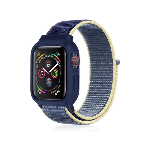 Newface Apple Watch 38mm Hasrl Crtcrtl Kasal Kordon - Sar-Lacivert