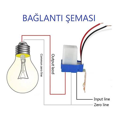 12V Fotosel Otomatik Ik Sensr - Gece Sensr