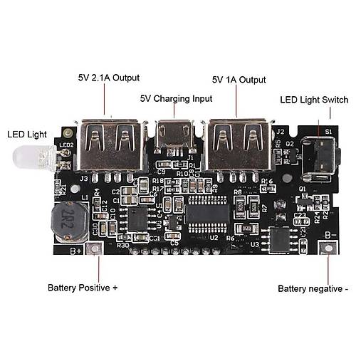 ift USB kl Ekranl Powerbank Kart - Lipo arj Devresi