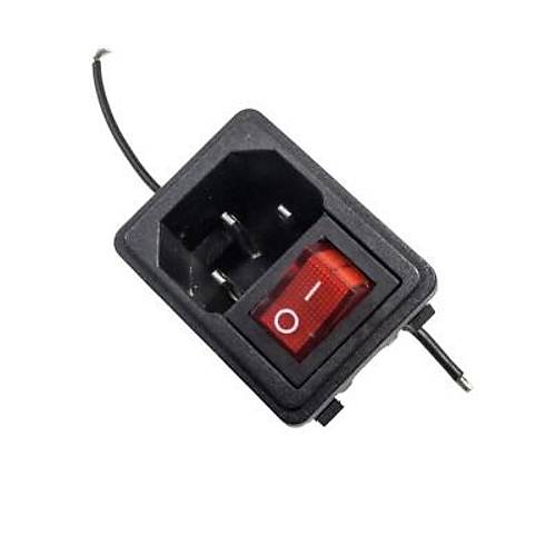 DB-14 Erkek Power Soketi Krmz Ikl Anahtarl - Kablolu