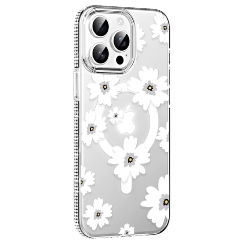 Joko Apple iPhone 15 Pro Floral Magsafe Kapak - Beyaz