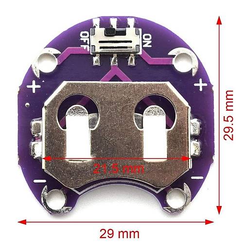 Arduino LilyPad CR2032 Pil Modl