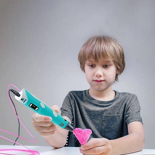 3D Kalem 3D Pen Bask Kalemi Yazc Printer 3 Renk Filament Adaptr Hediye