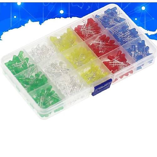 500 Para 5 Renk Led Seti - 5mm Diyot LED Kutulu