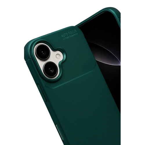 Newface Apple iPhone 17 Auto Focus Karbon Kapak - Koyu Yeil