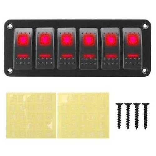 6'l ON-OFF Krmz Ikl Anahtar Switch Panel 12V-24V