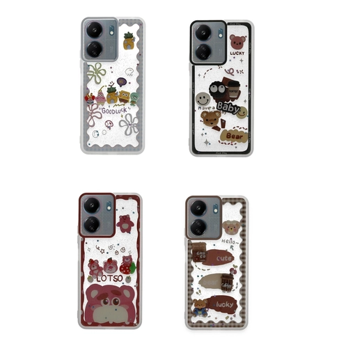 Newface Xiaomi Redmi 13C Klf Sweet Desenli Silikon Kapak - Pembe