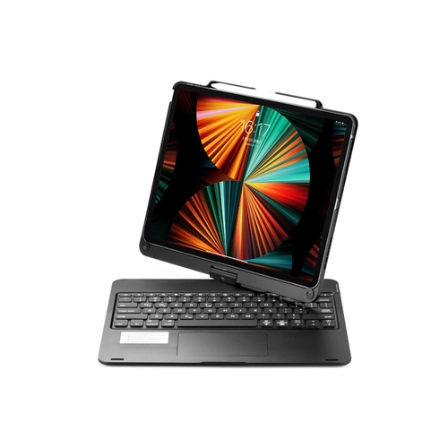 Newface iPad Pro 12.9 (2021) Klf Magic Dnen Klavyeli Tablet Klf - Siyah