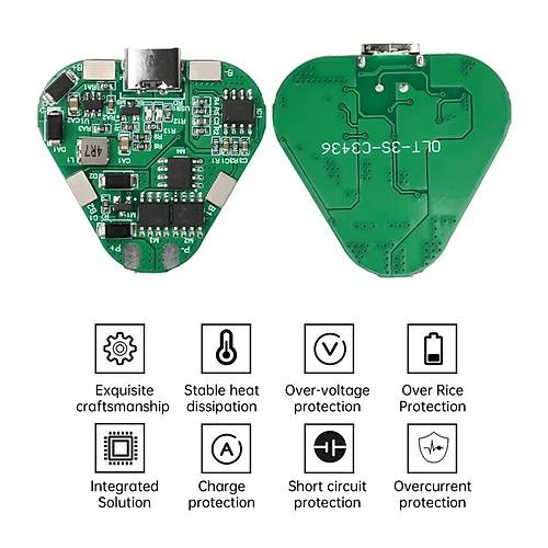 3S 20A BMS 12V 18650 Li-ion Type-C Pil arj Koruma Devresi