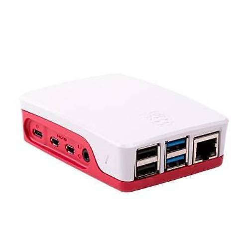 Raspberry Pi 4 Orijinal Muhafaza Kutusu - Beyaz Krmz