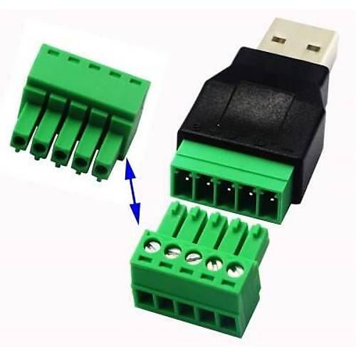 USB Erkek - 5'li Klemens evirici / USB 2.0 to 5-Pin Terminal