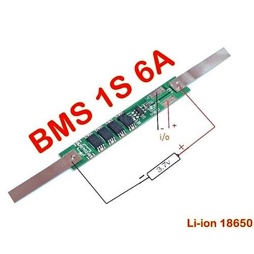 1S 6A BMS 3.7V Nikelli 18650 Lityum Pil arj Koruma Devresi