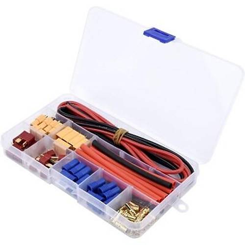 52 Para T-Plug/EC3/XT60 Erkek ve Dii Konnektr, Silikon Kablo ve Isyla Daralan Makaron Seti