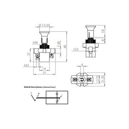 Tekli ekme Anahtar Ksa Paso