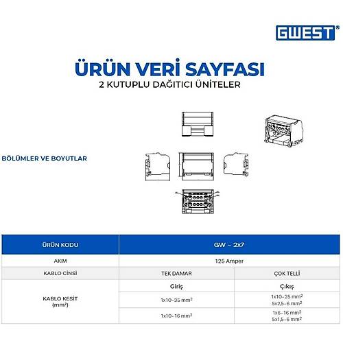 Gwest GW-2x7 2 Kutuplu 125A Girili Datc nite