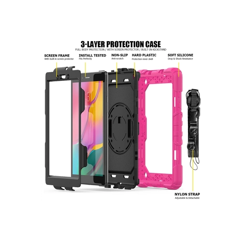 Newface Samsung Galaxy T290 Tab A 8 Klf Pars Tablet Kapak - Pembe