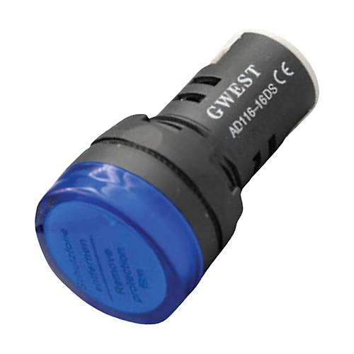 Gwest 16-24V-M 16mm Mavi Ledli Sinyal Lambas 24V