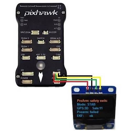 Pixhawk Uyumlu Oled Ekran 0.96'' I2C 128x64