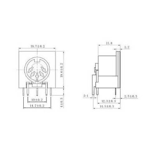 4 Pin Dii DIN Konnektr - Panel Tipi