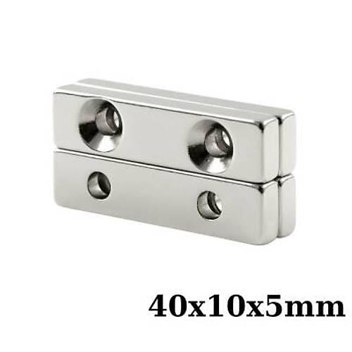 40x10x5-5mm ift Hava Delikli Neodyum Gl Mknats - Neodim Magnet