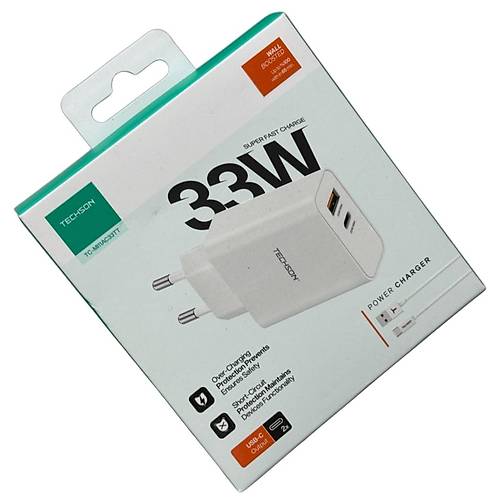 TECHSON 33W Type-C + USB arj Adaptr Kablo Seti MI11AC33TT