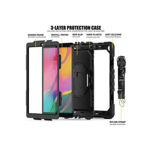 Newface Samsung Galaxy T510 Tab A 10.1 Klf Pars Tablet Kapak - Siyah