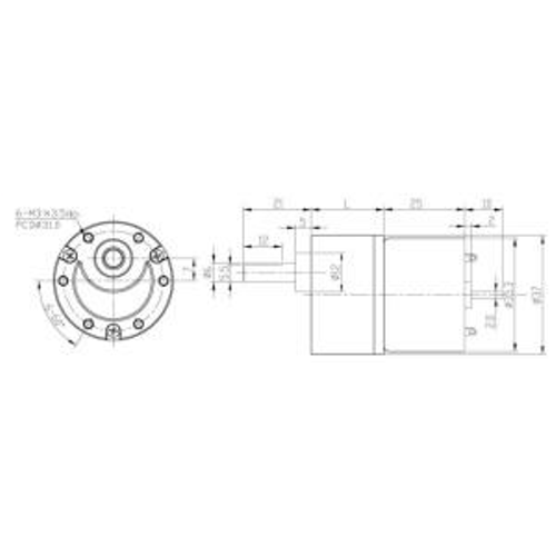 KGB37 12V 700Rpm 37mm Redktrl Eksantrik Dc Motor