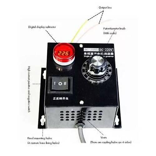 DC 220V Motor Src Hz ve Yn Kontroll 2000W