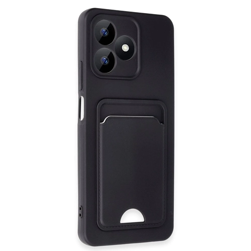 Newface Realme Note 50 4G Kılıf Kelvin Kartvizitli Silikon - Siyah