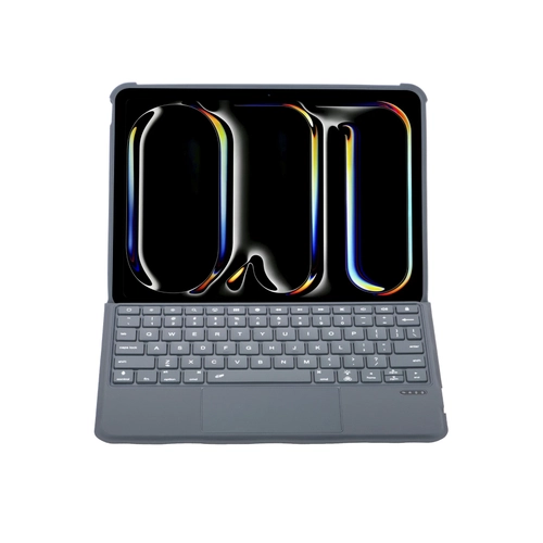 Newface T5510D iPad Pro 13 (2024) Klf Palermo Ledli Klavyeli Standl Tablet Klf - Siyah