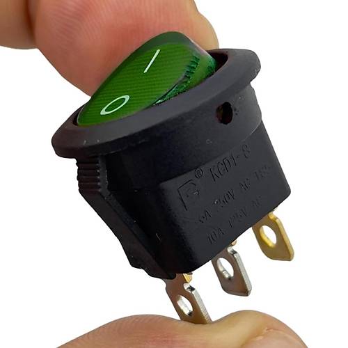 IC-131 Yuvarlak Ikl Anahtar On-Off 3P Yeil