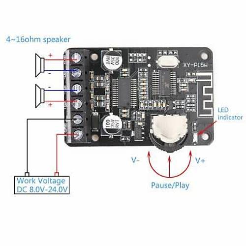 XY-P15W Bluetooth Amfi Modl Amplifikatr Devresi