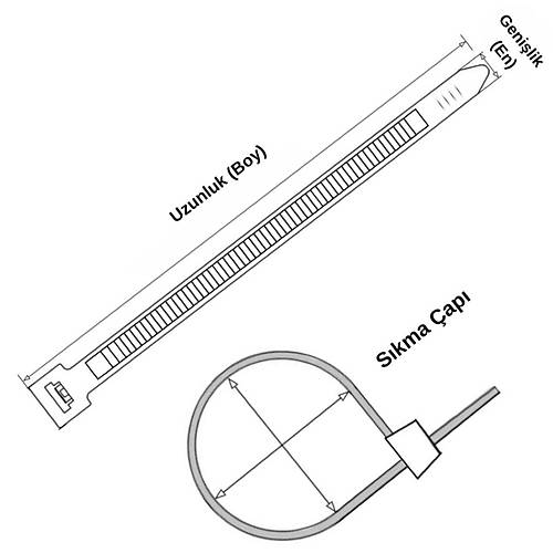 GWEST Kablo Ba GT430ST UV430x4,8mm Ultraviole Siyah (100 adet)