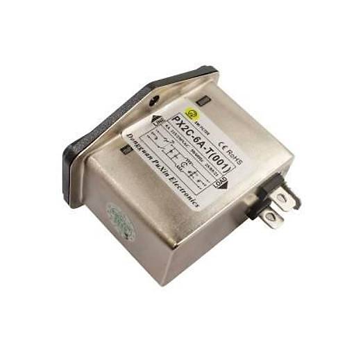 PX2C-6A EMI Filtre 6A Anahtarl Erkek Power Soketi - Sigorta Yuval