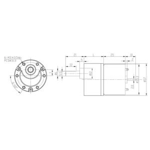 KGB37 24V 60Rpm 37mm Redktrl Eksantrik Dc Motor