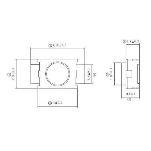 2 Pinli 4x3x2mm Buton