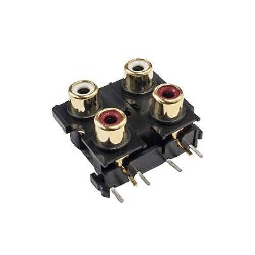 RC14 3.5mm İkili Stereo RCA Jack Dişi - PCB Tip