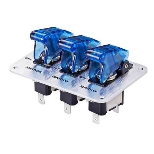 3'l ON-OFF Toggle Switch Panel - Mavi