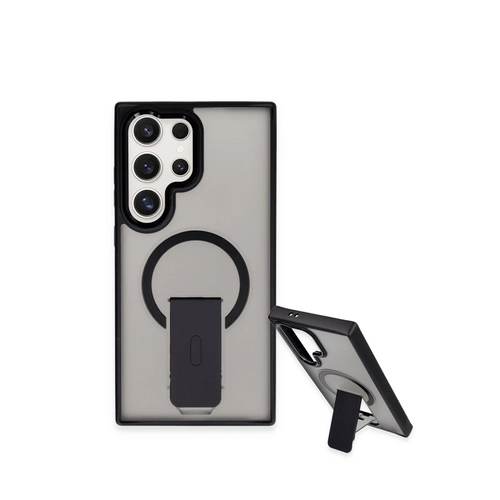Newface Samsung Galaxy S24 Ultra Tork Magsafe Standl Kapak - Siyah