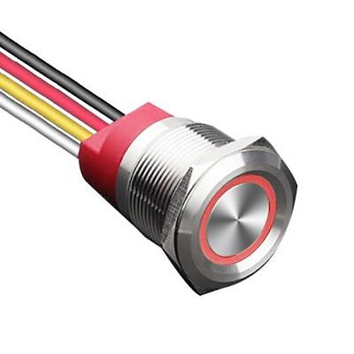 WD22T-P1-E 22mm Dokunmatik Touch Metal Buton - Krmz
