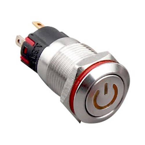 12A-P1Z-C 12mm Dz Anahtarl Ikl Power Metal Buton - Sar
