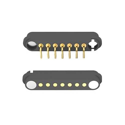 7-Pin 2.54mm 90C Pogo Pin Manyetik Konnektr Takm