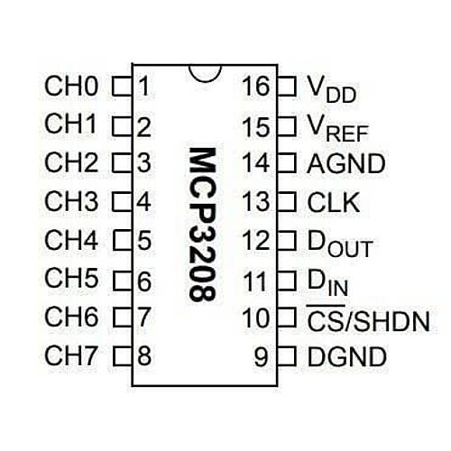 MCP3208 SOIC-16 Analog Dijital evirici Entegresi