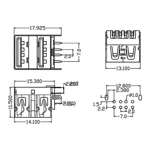 IC-265E USB kili 2.0 ase A Tip Dii 90 Siyah