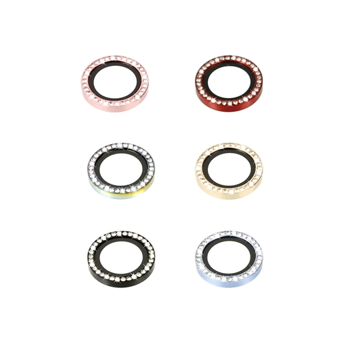 Newface iPhone 14 Diamond Kamera Lens - Krmz