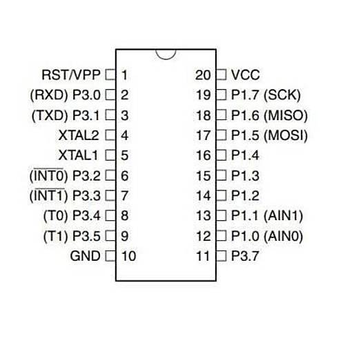 AT89S4051-24PU DIP-20 24MHz Mikrodenetleyici