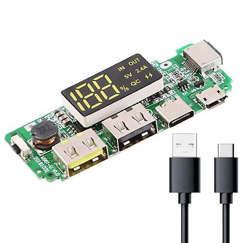 ift USB 5V 2.4A Ledli Micro Type-C Powerbank Modl